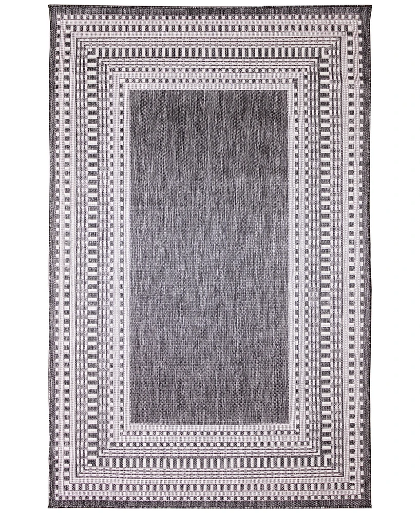 Liora Manne' Malibu Etched Border 4'10" x 7'6" Outdoor Area Rug