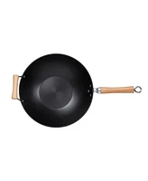 Joyce Chen Professional Series Cast Iron Wok with Maple Handle, 14"