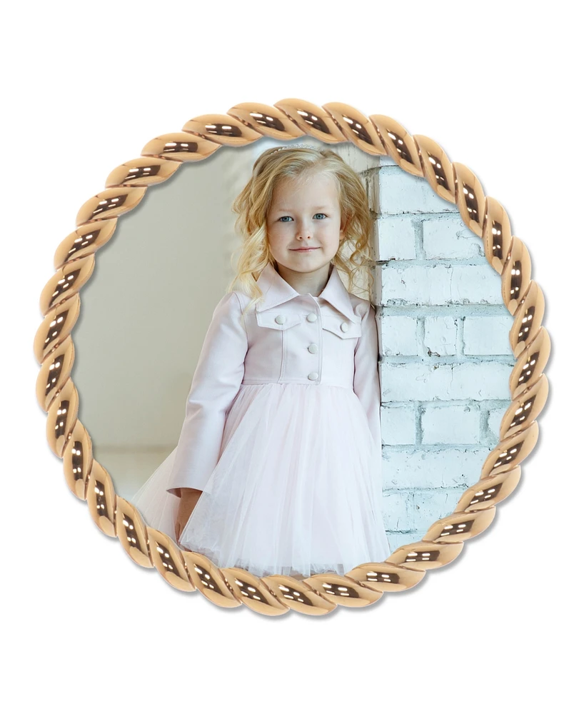 Round Metal Picture Frame With Rope Design