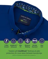 Society of Threads Men's Regular Fit Non-Iron Performance Stretch Solid Button-Down Shirt