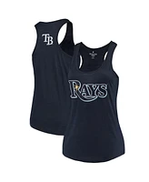 Women's Soft As A Grape Navy Tampa Bay Rays Plus Size Swing for the Fences Racerback Tank Top