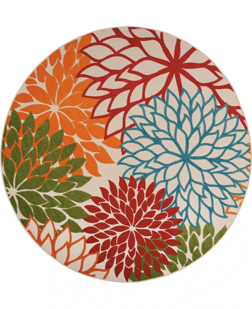 Nourison Home Aloha ALH05 7'10" x Round Outdoor Area Rug