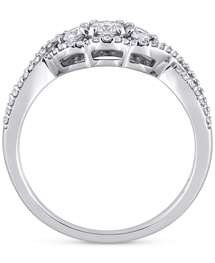 Diamond Three Stone Engagement Ring (1/2 ct. t.w.) 14k White Gold