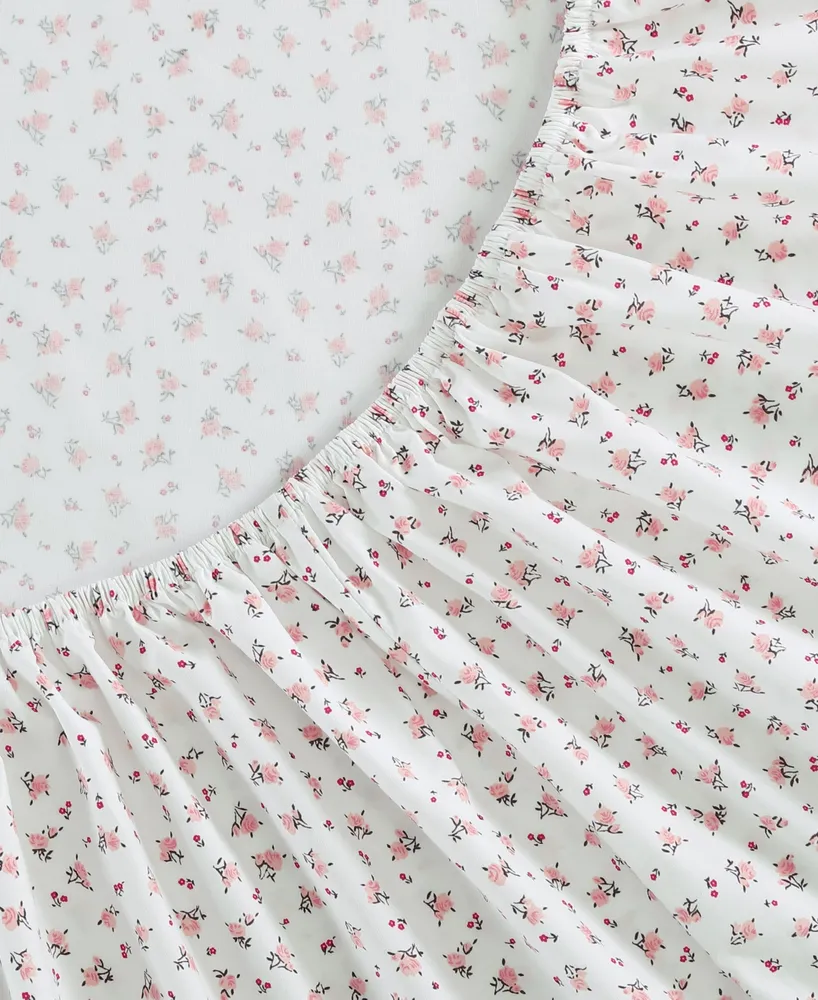 Betsey Johnson Printed Cotton Percale 4-Pc. Sheet Set