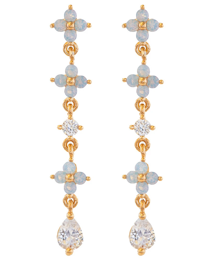Girls Crew Blue Blossom Love Dangle Earrings