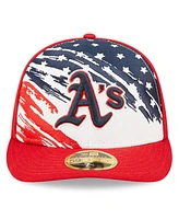 Men's New Era Red Oakland Athletics 2022 4th of July Low Profile 59FIFTY Fitted Hat