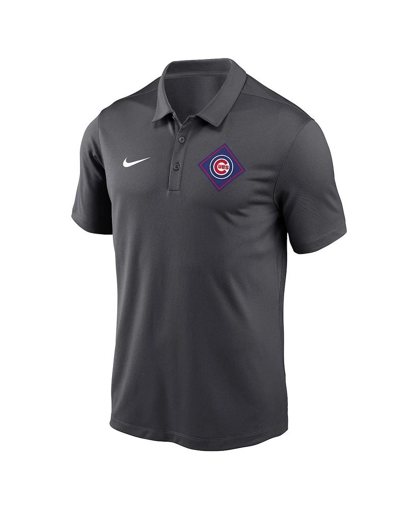Men's Nike Anthracite Chicago Cubs Diamond Icon Franchise Performance Polo Shirt