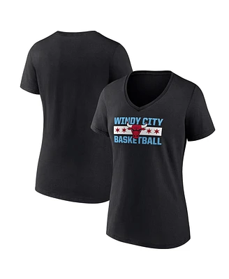 Women's Fanatics Black Chicago Bulls Hometown Collection T-shirt