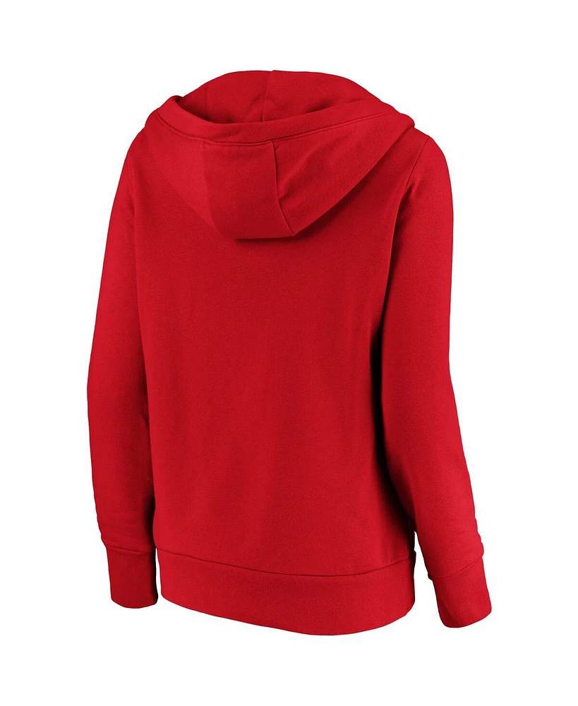 Women's Fanatics Red Washington Nationals Core High Class Crossover Pullover Hoodie