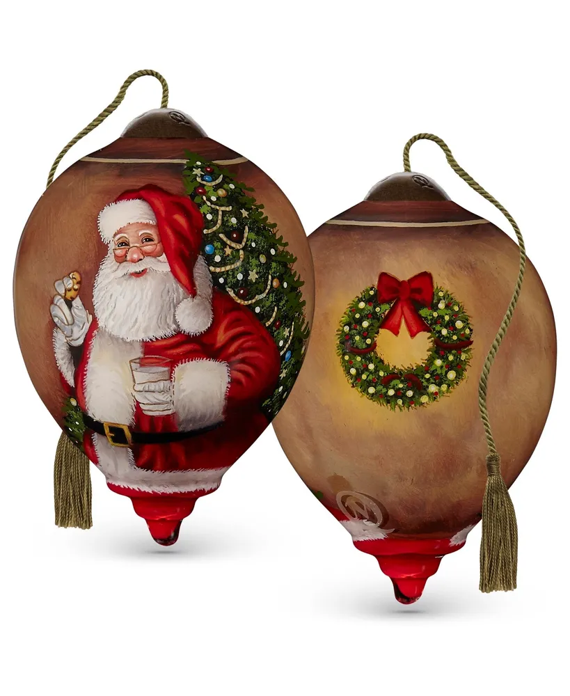 Ne'Qwa Art 7221123 Milk and Cookies for Santa Hand-Painted Blown Glass Ornament