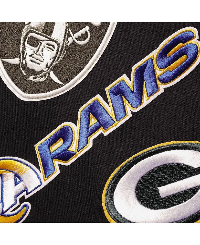 Men's Pro Standard Black Nfl League Wordmark Short Sleeve Pullover Hoodie