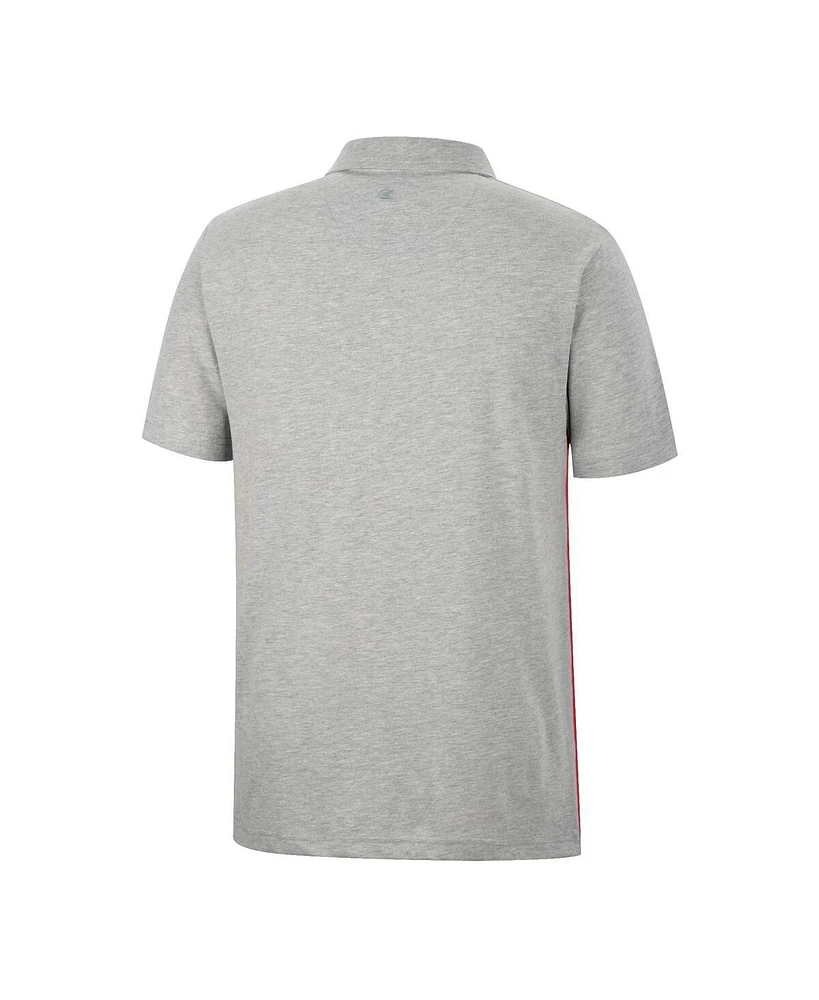 Men's Colosseum Crimson, Heathered Gray Oklahoma Sooners Caddie Polo Shirt