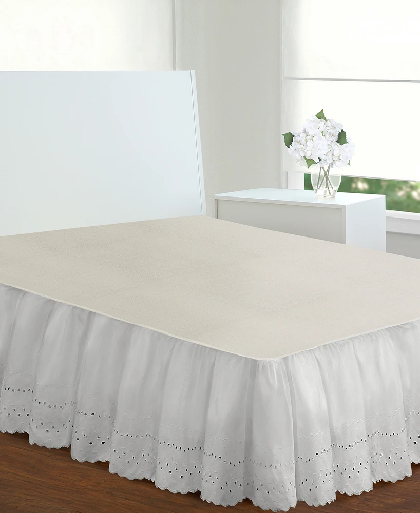 Fresh Ideas Ruffled Eyelet 18" Drop Bedskirt