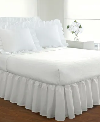 Fresh Ideas Ruffled Poplin Bed Skirt, Queen