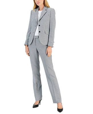 Anne Klein Women's Mini Houndstooth Two-Button Jacket & Flare-Leg Pants Pencil Skirt