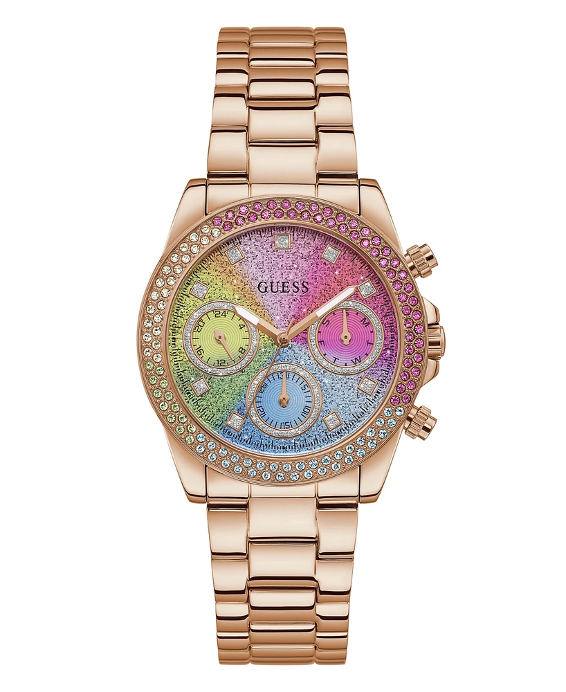 Guess Women's Quartz Rose Gold-Tone Stainless Steel Bracelet Watch 38mm
