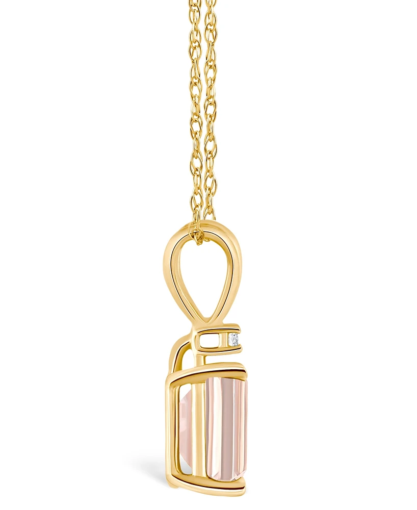 Morganite (7/8 ct. t.w.) and Diamond Accent Pendant Necklace 14K Yellow Gold or White