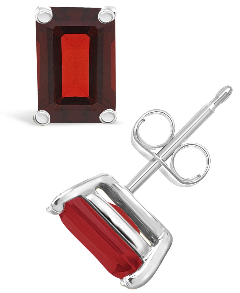 Garnet (1-1/2 ct.t.w) Stud Earrings 14K White Gold or Yellow
