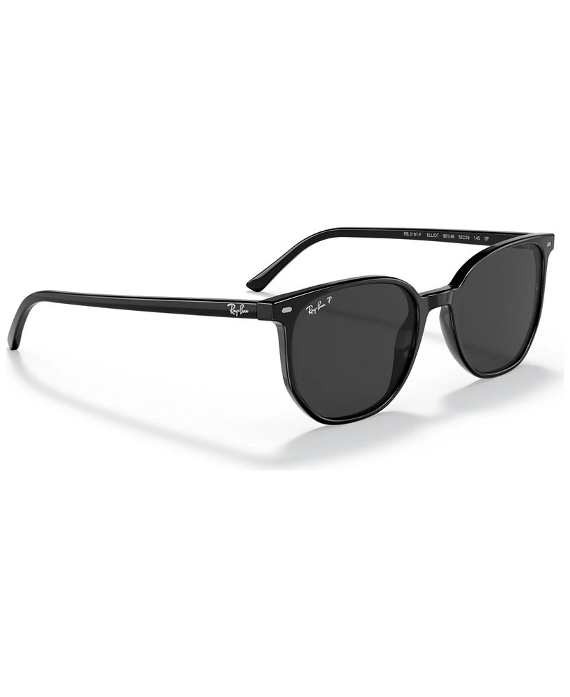 Ray-Ban Unisex Elliot 54 Polarized Low Bridge Fit Sunglasses, RB2197F54-p