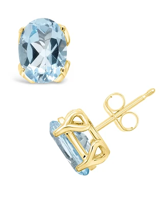 Macy's Topaz (3-1/5 ct. t.w.) Stud Earrings in 14K Yellow Gold