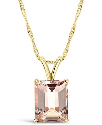 Macy's Morganite (3 ct. t.w.) Pendant Necklace in 14K Yellow Gold