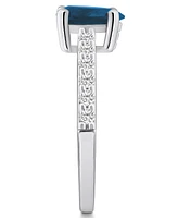 Macy's London Blue Topaz (1 Ct. T.w.) and Diamond (1/3 Ring 14K White Gold