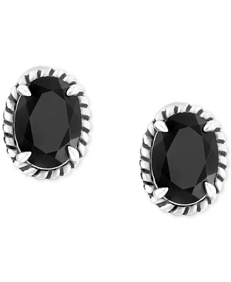 Effy Onyx Oval Stud Earrings in Sterling Silver