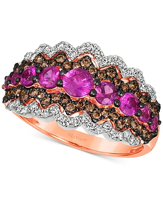 Le Vian Passion Ruby (1 ct. t.w.) & Diamond (5/8 ct. t.w.) Statement Ring in 14k Rose Gold