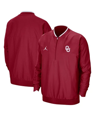 Men's Jordan Crimson Oklahoma Sooners 2021 Coach Half-Zip Jacket