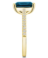 Macy's London Blue Topaz (4-1/4 ct. t.w.) and Diamond (1/4 Ring 14K Yellow Gold