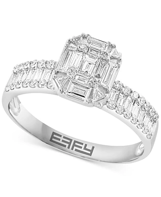 Effy Diamond Cluster Engagement Ring (7/8 ct. t.w.) in 14k White Gold