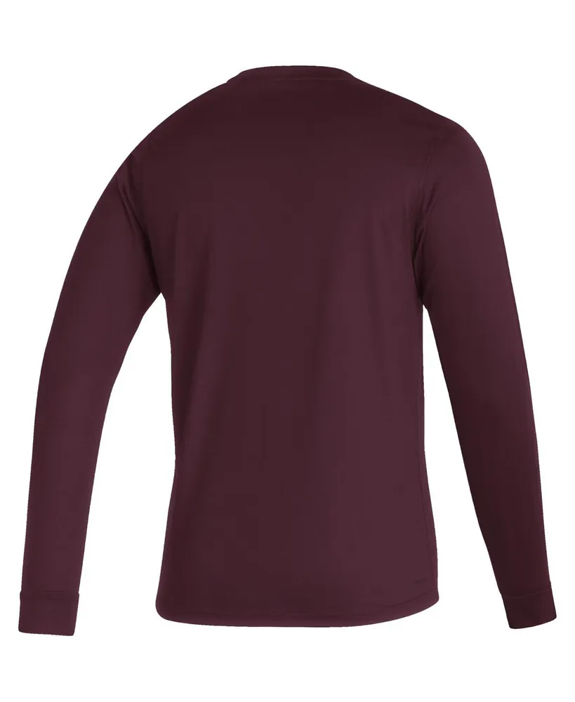 Men's adidas Maroon Mississippi State Bulldogs Sideline Locker Strikethrough Creator Aeroready Long Sleeve T-shirt