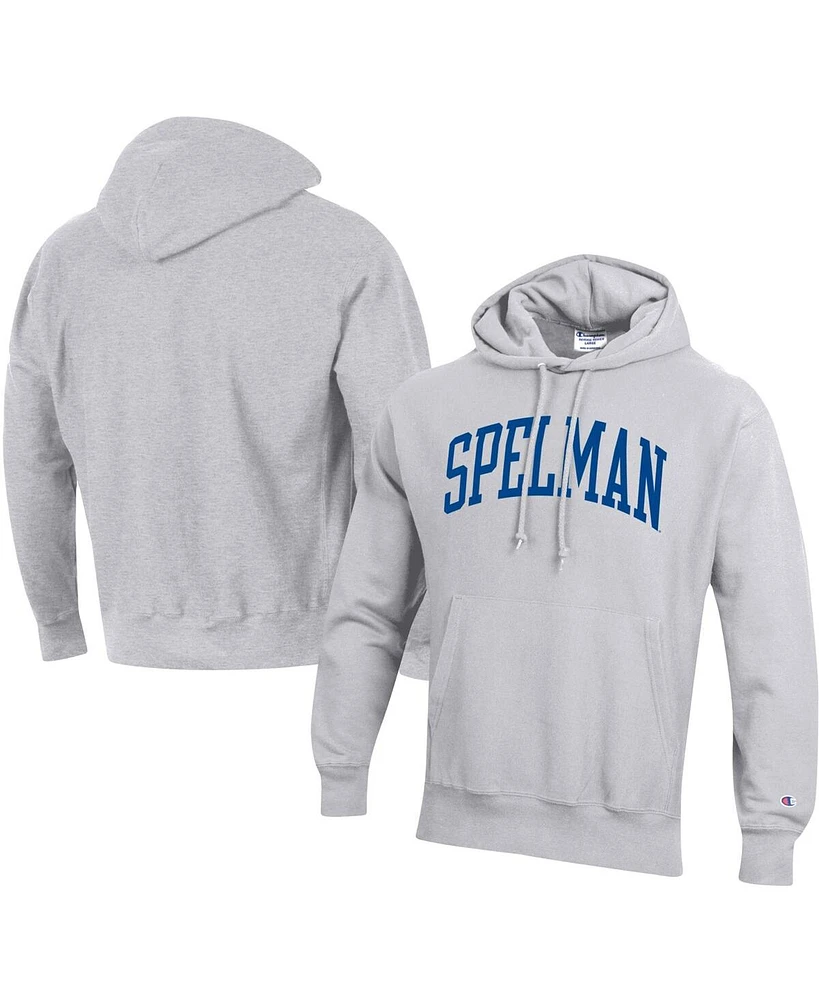 Men's Champion Gray Spelman College Jaguars Tall Arch Pullover Hoodie
