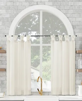 Washed Cotton Twist Tab Cafe Curtain Pair