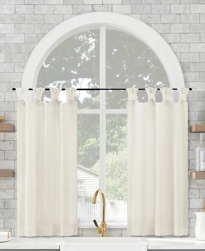 Washed Cotton Twist Tab Cafe Curtain Pair