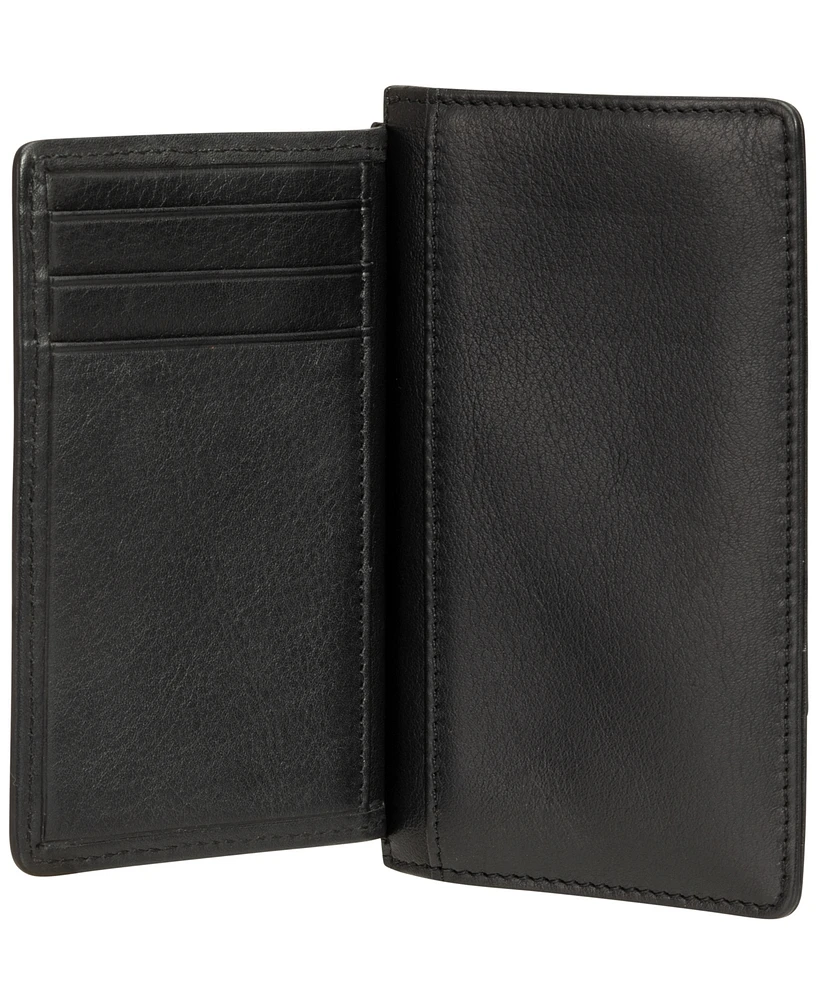 Mancini Women's Basket Weave Collection Rfid Secure Card Case and Coin Pocket