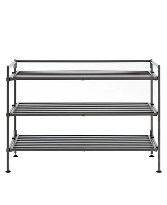 Seville Classics 3-Tier Resin Slatted Shoe Rack