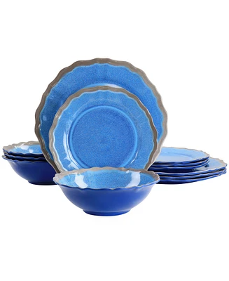 Elama Andres Melamine 12 Pc. Dinnerware Set, Service for 4