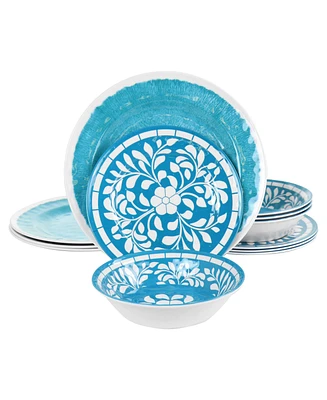Elama Rebecca Melamine 12 Pc. Dinnerware Set, Service for 4