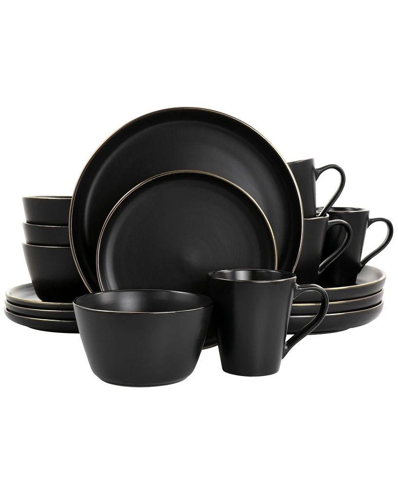 Elama Mateo Gold-Tone 16 Pc. Dinnerware Set, Service for 4