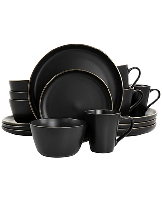 Elama Mateo Gold-Tone 16 Pc. Dinnerware Set, Service for 4