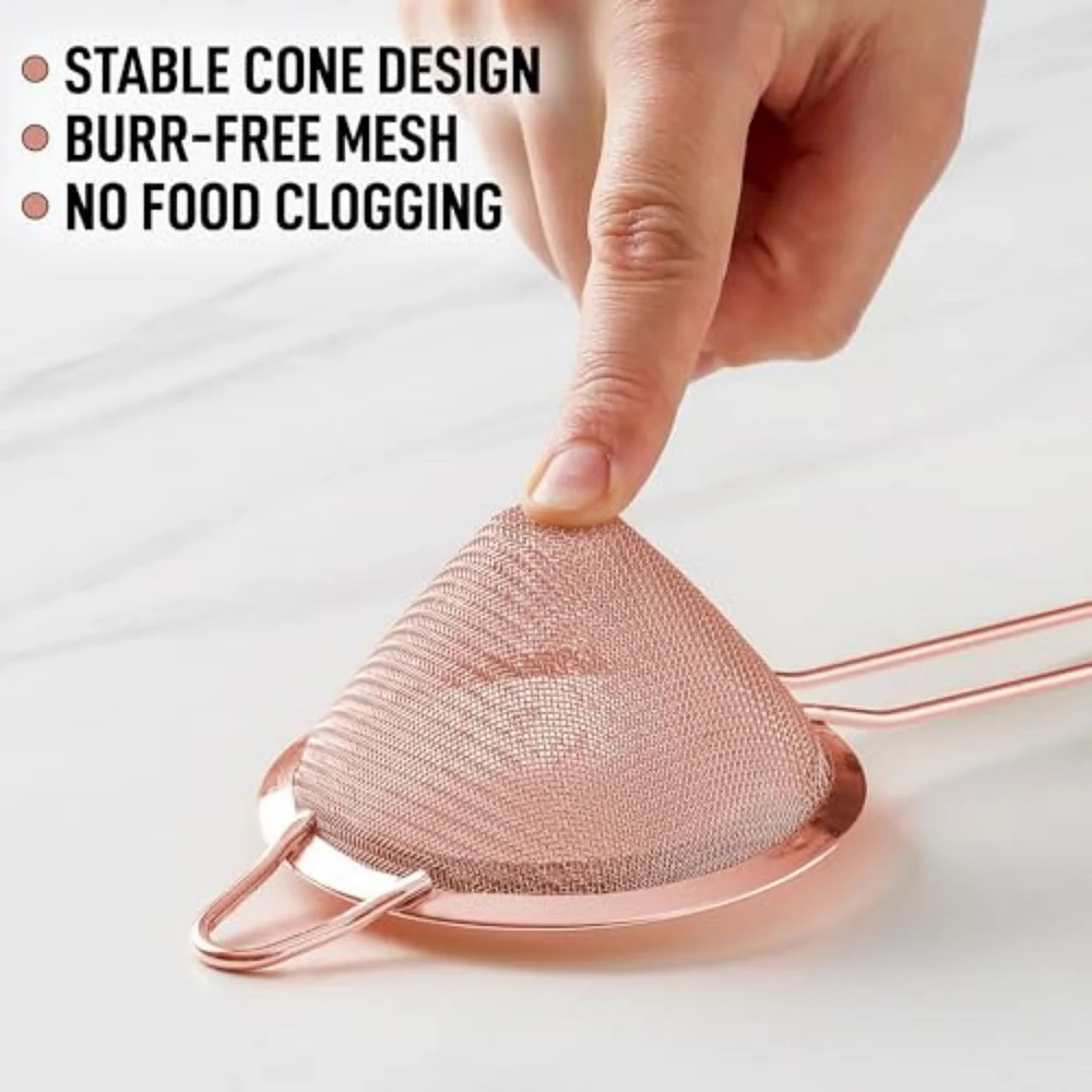 Cone Shaped Cocktail Strainer For Cocktails, Tea Herbs, Coffee & Drinks