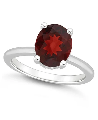 Macy's Women's Garnet (3-1/10 ct.t.w.) and Diamond Accent Ring Sterling Silver