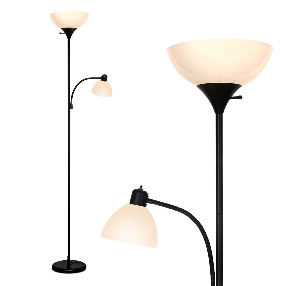 Brightech Sky Dome Plus 72" Led Torchiere Floor Lamp with 1 Reading Arm