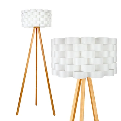 Brightech Bijou 60" Tripod Led Floor Lamp with Novelty Woven Shade