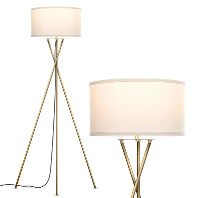 Jaxon 60" Led Contempoary Tripod Floor Lamp with Drum Shade