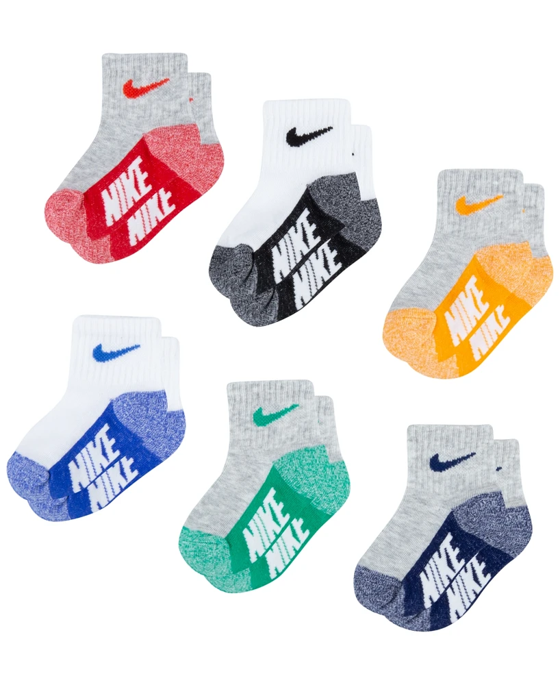 Nike Baby and Toddler Boys or Girls Multi Logo Socks, Pack of 6
