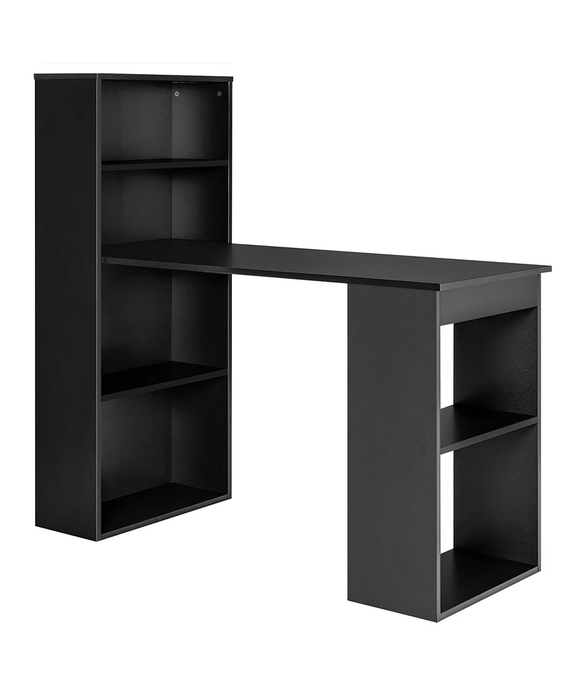 Computer Desk Writing Workstation Office 6-Tier Storage Shelves