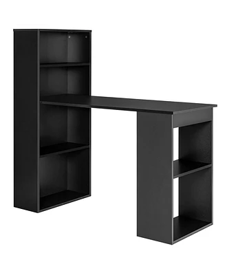 Computer Desk Writing Workstation Office 6-Tier Storage Shelves