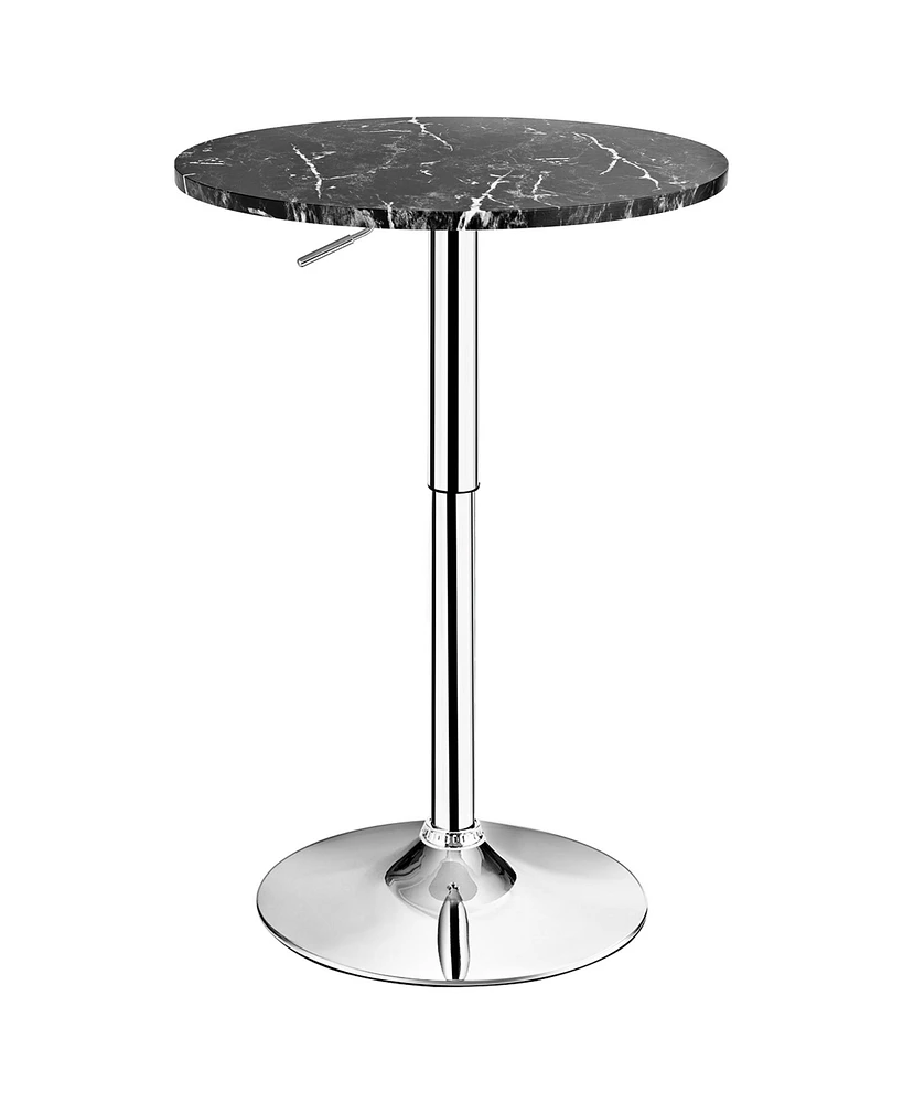 Round Bistro Bar Table Height Adjustable 360-degree Swivel